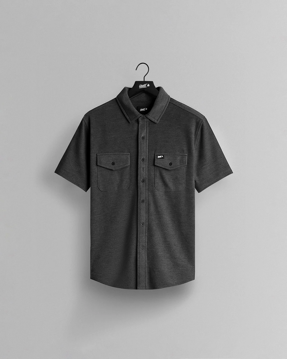 GHOST® CORE SHORT SLEEVE BUTTON DOWN | HEATHER BLACK