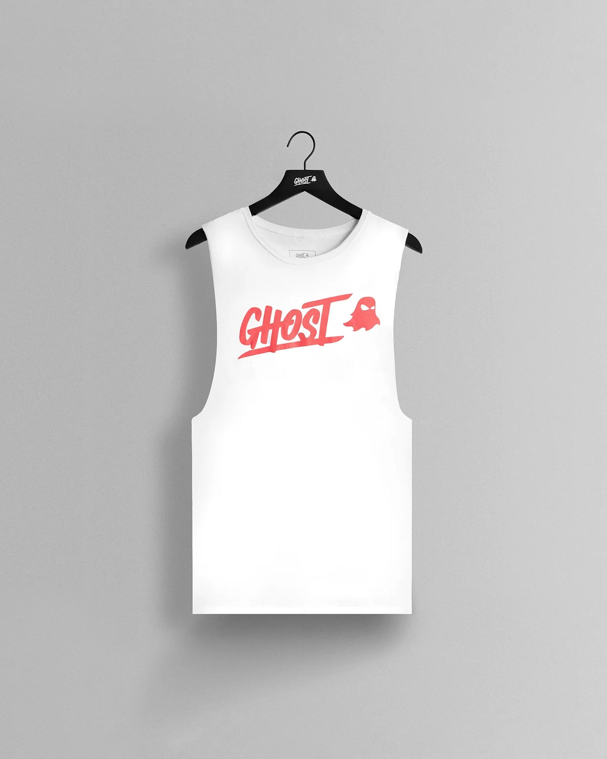 GHOST® CORE LOGO SLEEVELESS TEE | WHITE