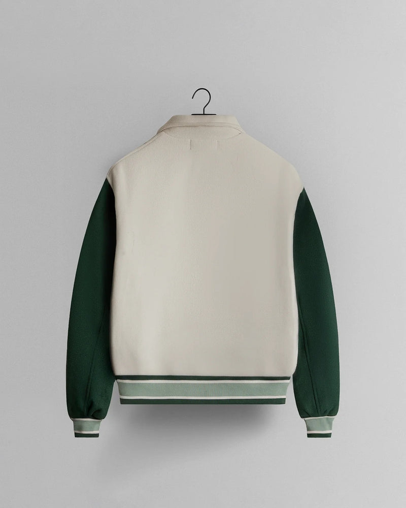 GHOST® CORE VARSITY JACKET | FOREST/NATURAL